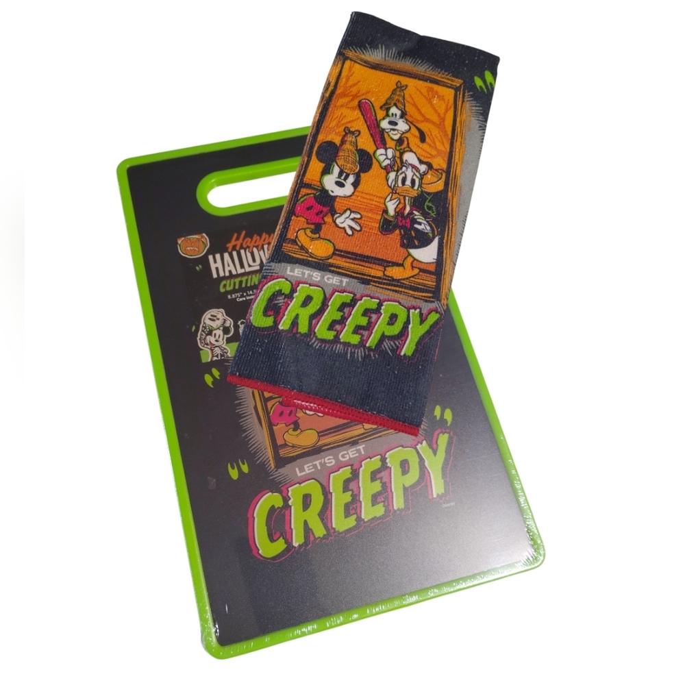 Disney 100 Happy Halloween 2-pack Kitchen Towel & Cutting Board